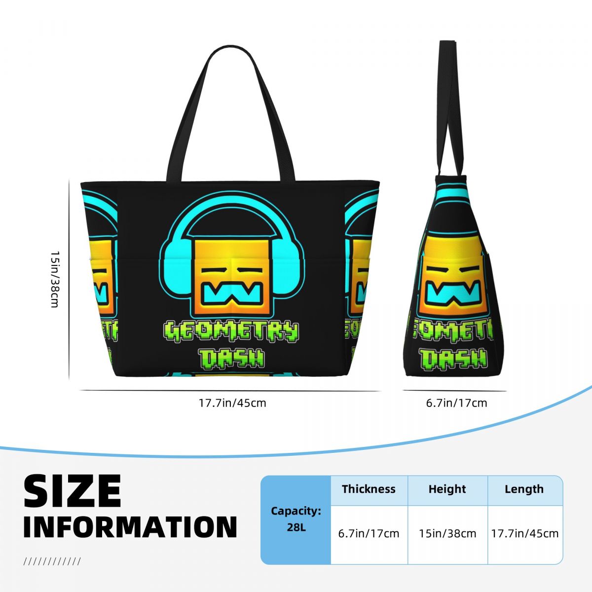 Bolsa de playa geométrica con  - Yoga Fitness Music reseña y precio